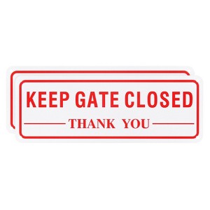 Unique Bargains Home Aluminum Reflective Keep Gate Closed Thank You Sign Fade Resistant 2 Pcs - 1 of 4