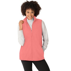 Woman Within Zip-Front Microfleece Vest - 1 of 4