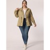 Agnes Orinda Women's Plus Size Winter Zipper Drawstring Waist Long Sleeve with Pockets Fashion Jackets - 3 of 4