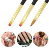 Unique Bargains Nylon Double-Headed Gel Polish Dotting Painting Nail Art Brushes Black Gold Tone 3 Pcs - 2 of 4