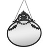Storied Home Vintage Pewter Framed Wall Mirror with Decorative Chain: Round, No Assembly Required - 3 of 4