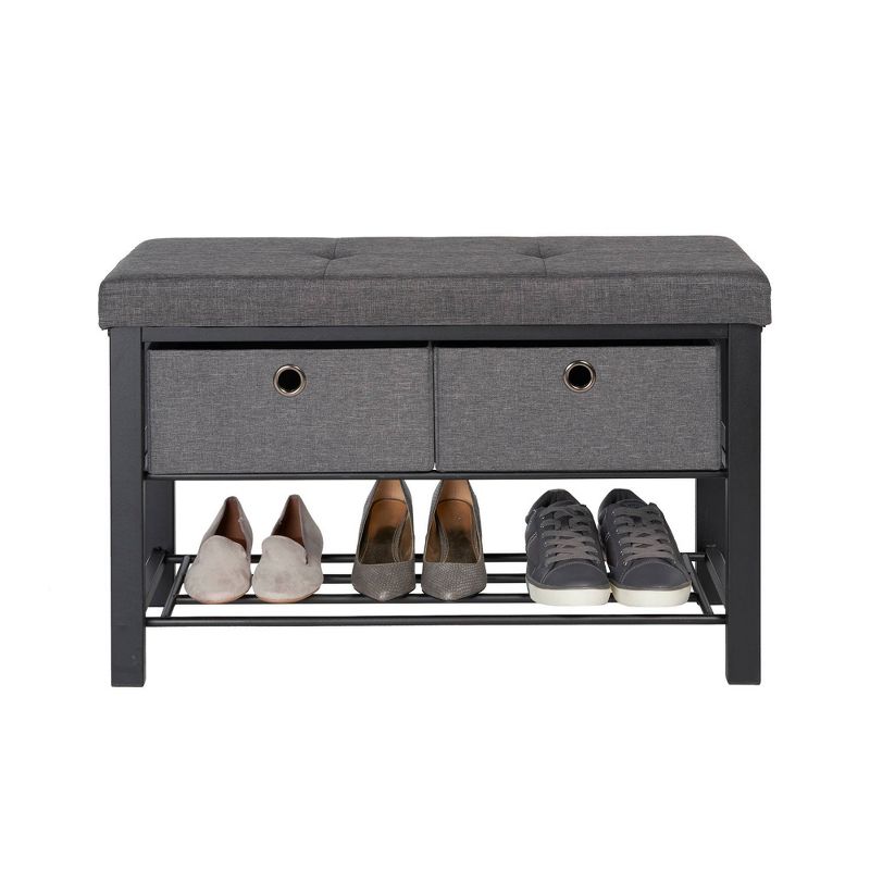 Neatfreak Upholstered Shoe Rack with Storage Bins Gray/Black, 3 of 6