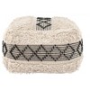 Ottoman 15.7"H Beige & Black – Handwoven 100% Cotton Seat with Foam Cushion, Modern Boho Indoor Accent by Zuo Modern - 3 of 4