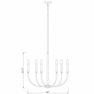Matte Black and Brushed Nickel 6-Light Candelabra Chandelier