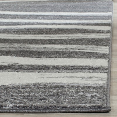 Charcoal and Ivory Synthetic Reversible Area Rug, 9' x 12'