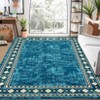 TROPOW Washable Large Area Rugs Modern Bordered Floor Mats Non-Slip Stain Resistant Farmhouse Floor Cover Carpet - 2 of 4