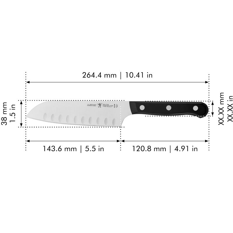 Henckels Solution 5-inch Hollow Edge Santoku Knife, 3 of 4