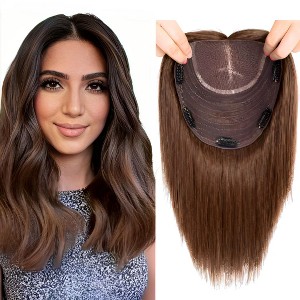 Jessie's Wig Women'S Hairpiece Clip In Human Hair Topper Full Coverage Straight #4 Color 1 Pc/Pack - 1 of 4