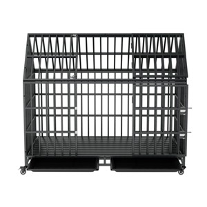 FURNIinspire Pet Crates and Houses 54 Inches Heavy Duty Dog Cage with Removable Roof and Wheels for Comfortable Pet Living, Black, 46"*29.5"*54" - 1 of 4