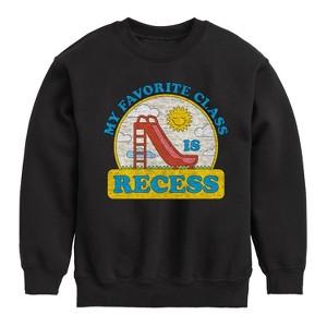 Boys' - Instant Message - My Favorite Class Is Recess Graphic Long Sleeve Fleece Sweatshirt - 1 of 4