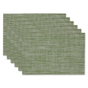 DII PVC Tweed Placemat Set 6 Piece, Fig Green, 13x17.25" - 1 of 4