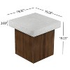 MAYEERTY 1 Pack Square Side Table, Faux Stone & Wood Texture End Table for Indoor Outdoor Living Room, Patio, Bedroom - 4 of 4