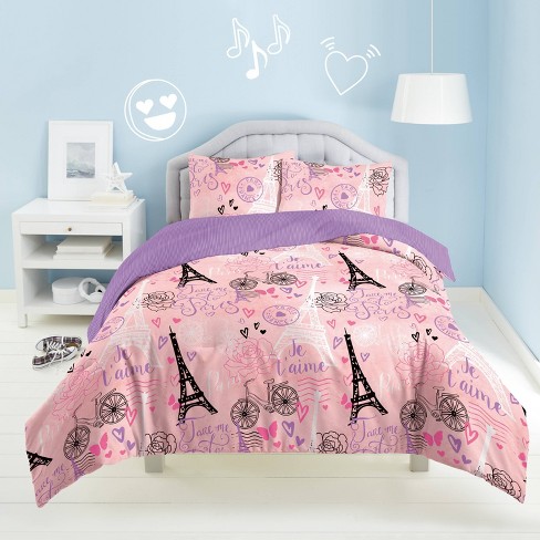 Twin Je Taime Paris Mini Comforter Set Dream Factory