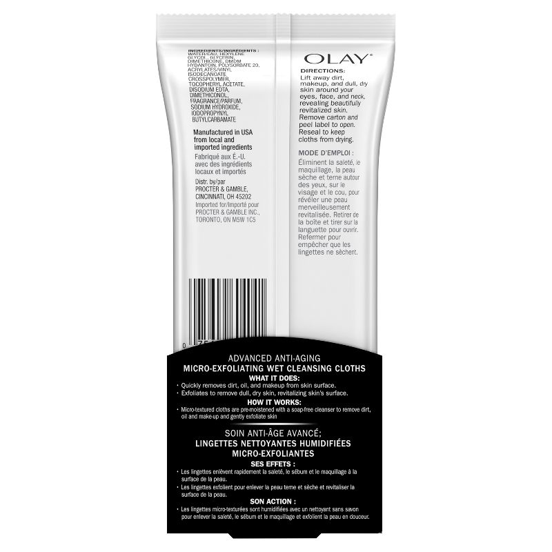 Olay Regenerist Micro-Exfoliating Wet Cleansing Cloths - Scented - 30ct, 3 of 10