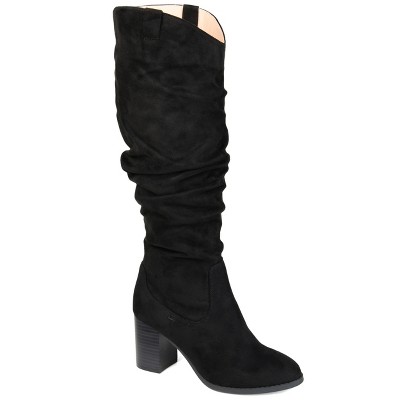 Journee Collection Womens Aneil Wide Calf Stacked Heel Knee High Boots