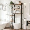 Over Toilet Storage with 8 - Tier Shelf Mass - Storage Side Open Rack Freestanding Bathroom Organizer Vintage Brown - 2 of 4