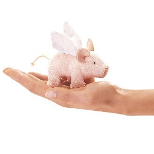 Folkmanis Puppets Mini Winged Piglet Finger Puppet 2685 - 1 of 4