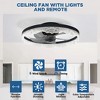DAKAFUL Crystal Ceiling Fan with Light and Remote,Low Profile Fandelier,6 Speeds,Dimmable and Reversible for Bedroom, Living Room(Black) - 4 of 4