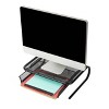 Mind Reader Monitor Stand, Ventilated Laptop Riser, Desktop Organizer, Paper Tray, Metal Mesh, 16.75"L x 13"W x 5.25"H, Black - image 3 of 4