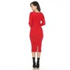 White Mark Women's Long Sleeve Rib Midi Sweater Dress - 3 of 4