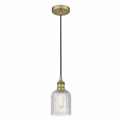 Bridal Veil - 1 Light Cord Hung Mini Pendant In Art Deco Style-9 Inches Tall and 5 Inches Wide
