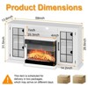 Coolmee 3 Sided Glass Electric Fireplace TV Stand for TVs Up to 65", Media Console with LED Light, Glass Door, Storage, Entertainment Center - 2 of 4