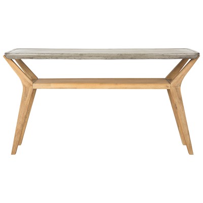 Babette Modern Concrete Rectangle Console - Dark Gray - Safavieh