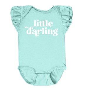 The Juniper Shop Little Darling Flutter Sleeve Bodysuit - 6M - Seafoam - 1 of 4
