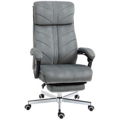 Vinsetto Vibration Massage Office Chair With Heat, Adjustable Height, High  Back, Armrest, Footrest, Pu Leather Comfy Computer Chair, Gray : Target