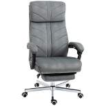 Vinsetto High-Back Ergonomic Office Chair with Footrest, Microfiber Computer Chair with Reclining Function and Armrest, Executive Office Chair, Gray