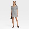 Women's Linen Short Sleeve Mini Sundress - A New Day™ - 3 of 3