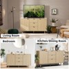 47" Sideboard Buffet Cabinet, Accent Coffee Bar Cabinet with 3 Drawers, Entryway Console Table, Storage Cabinet with Adjustable Shelf for Living Room - 4 of 4