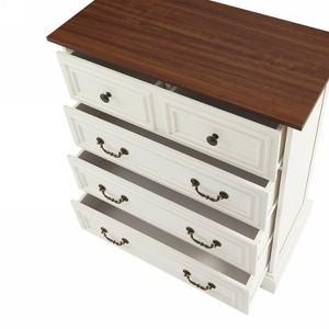 Okak 5/7-Drawer Dresser with Farmhouse Modern Fusion Ample Storage, Beveled Base for Stability, Scratch-Resistant for Bedroom/Entryway - 1 of 4