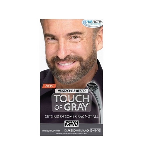 Touch Of Gray Mustache Beard Dark Brown Black B 45 B 55