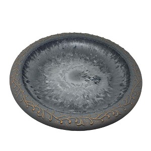 Tierra Garden 19" Dia Dove Gray Fiber Clay Birdbath Top - 1 of 4