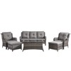 Gymojoy 6 Piece Outdoor Wicker Sofa with Patio Chairs with Coffee Table and Ottoman Sets - 2 of 4