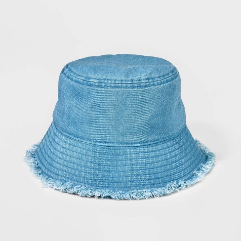Kid's Bucket Hat Blue Cotton Denim