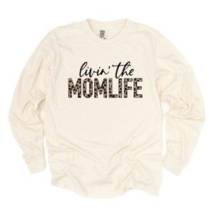 Simply Sage Market Livin' the Mom Life Leopard Garment Dyed Long Sleeve - 1 of 4