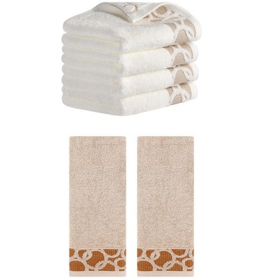 REGALWOVEN Cotton Jacquard Soft Absorbent Hand Towel for Bathroom Home 13" x 29"