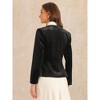 Allegra K Women's Velvet Long Sleeves Shoulder Pads Pockets 3 Buttons Casual Blazer - 3 of 4