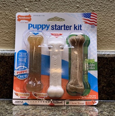 Shop Nylabone Puppy Starter Kit - Dog Chew, Poop Scoop, 2 Bowls, Stain  Remover, Crate, Training Pads, and Deshedder at