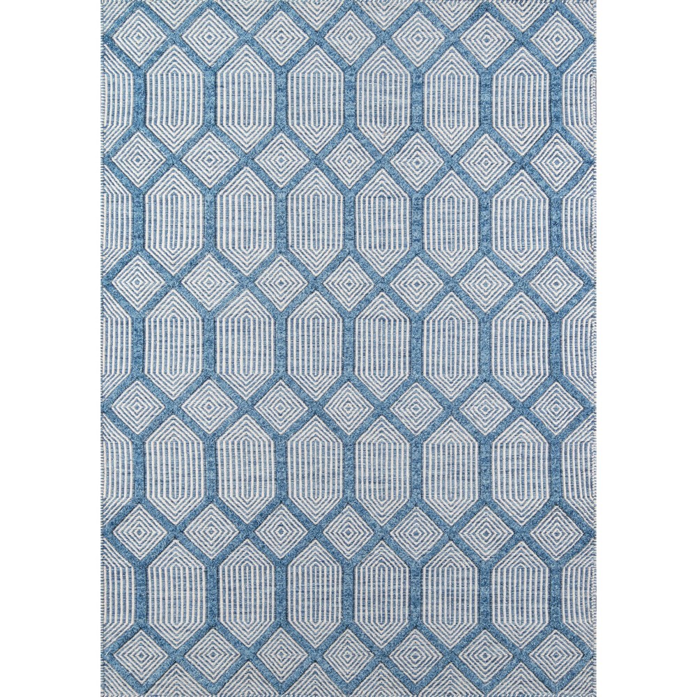 7'6inx9'6in Langdon Cambridge Hand Woven Wool Area Rug Blue - Erin Gates by Momeni