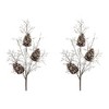 Melrose Iced Pinecone Branch (Set of 2) - 3 of 3