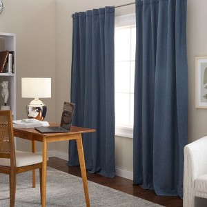 TOWN & COUNTRY LUXE Davos Solid Linen Texture Indoor Curtains - 1 of 4