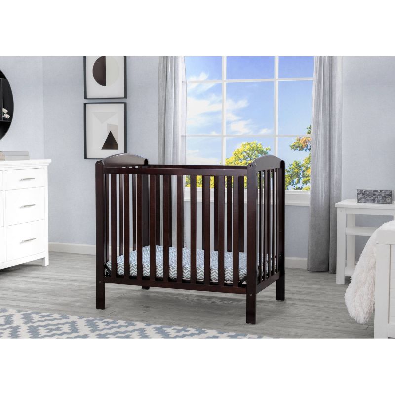 Delta Children Emery Mini Convertible Baby Crib with Mattress, 4 of 9