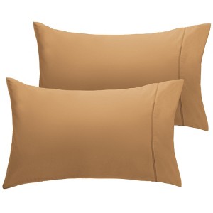 LuxClub 2 PC Performance Microfiber Solid Pillowcase Set - 1 of 4
