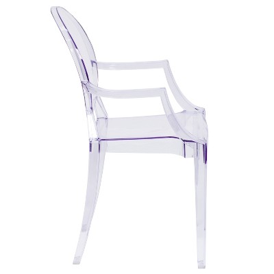 Transparent Crystal Ghost Chair with Louis XVI Styling