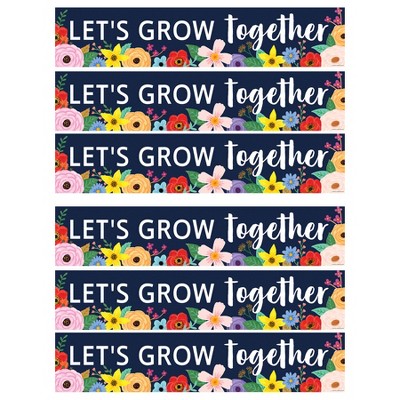 Teacher Created Resources® Wildflowers Let's Grow Together Banner, 8" x 39", Pack of 6