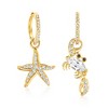 Ross-Simons 2.20 ct. t.w. White Topaz Starfish and Crab Mismatched Drop Earrings With Black Spinel Accents in 18kt Gold Over Sterling - 4 of 4