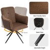 QingMoon 360° Swivel Home Office Chairs Set of 2, Mid Century Modern Desk Chairs, Mid Back Armchairs with Metal Base, for Living Room - 3 of 4